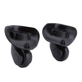 Alomejor 2 Pieces/Package Luggage Suitcase Wheel Left Right Swivel Wheels Replacement Accessories for Trolley Suitcase (2 Pieces/Package), black