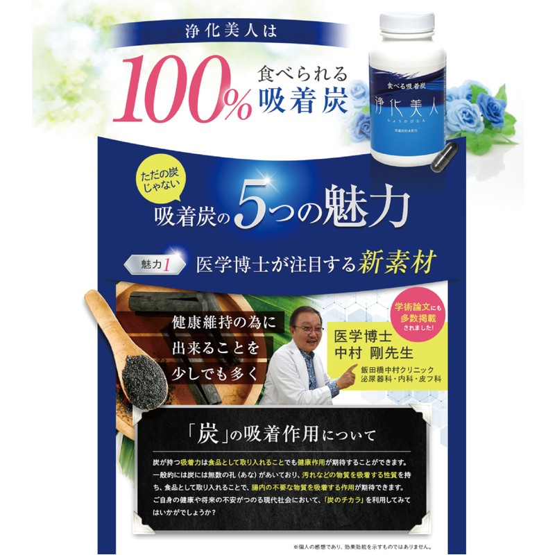 浄化美人 吸着炭粉末 180粒