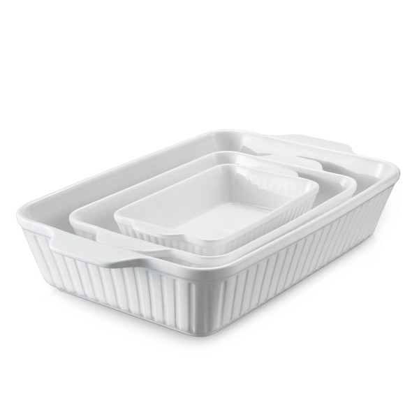 DOWAN Casserole Dishes for Oven, Baking Dishes Set, Ceramic Bakeware