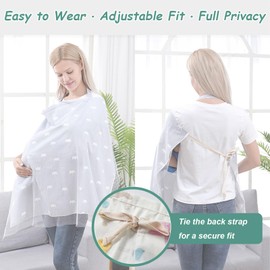 Wanheart Nursing Cover for Breastfeeding – Breathable Cotton & Mesh, Adjustable for Full Privacy – Multi-Use Baby Cover for Car Seat, Stroller, Mosquito Net (Pink Deer)