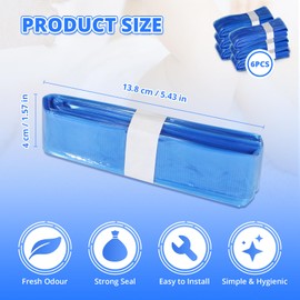 Pack of 6 Baby Refill Film for Nappy Bin, Odour-Proof Nappy Bin Refill Film, Anti Odor Nappy Bin Refill Cassettes Compatible with Angelcare/Tommee Tippee/Litter Locker (Blue)