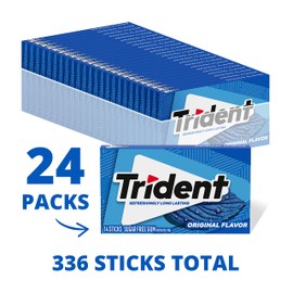 Trident Original Flavor Sugar-Free Chewing Gum, 14 Pieces (Pack of 24) (336 Total Pieces)