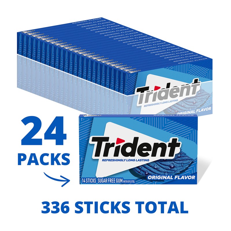 Trident Original Flavor Sugar-Free Chewing Gum, 14 Pieces (Pack of