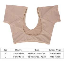 Underarm Sweat Vest, Underarm Sweat Pads, Breathable Sweat Protection, Washable Sweat Protection for Sports, Mesh, 3 Layers, Skin Colours, Washable Underarm Sweat Vest for Women, Girls, (M)