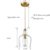 HYDELITE Modern Brushed Gold Pendant Light Fixtures Clear Glass Adjustable