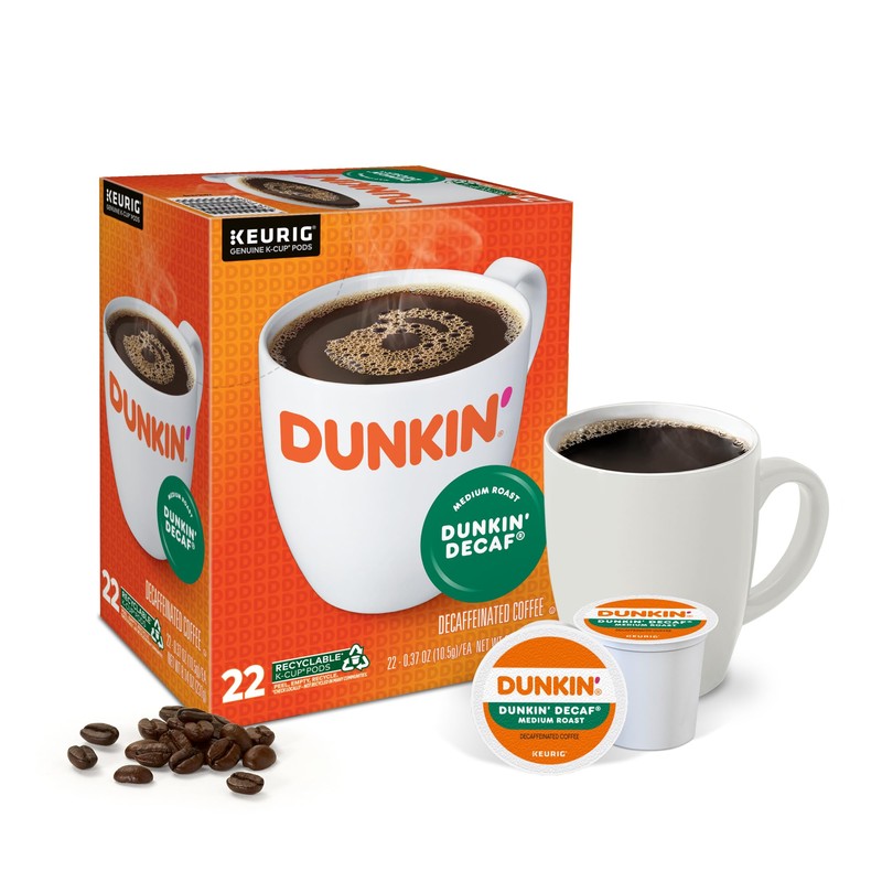 Dunkin' Donuts Decaf Keurig Single-Serve K-Cup Pods, Medium Roast, 22