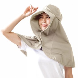 Alpha UV Protection Hat, Cape, UV Protection Flare Hat, Shine, Gray