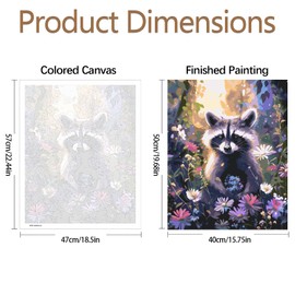 JATOK Paint by Numbers Adults, Paint by Numbers, DIY Raccoon with Brushes and Acrylic Paints, Hand Painted Oil Painting Canvas for Home Decor, Without Frame (40 x 50 cm)