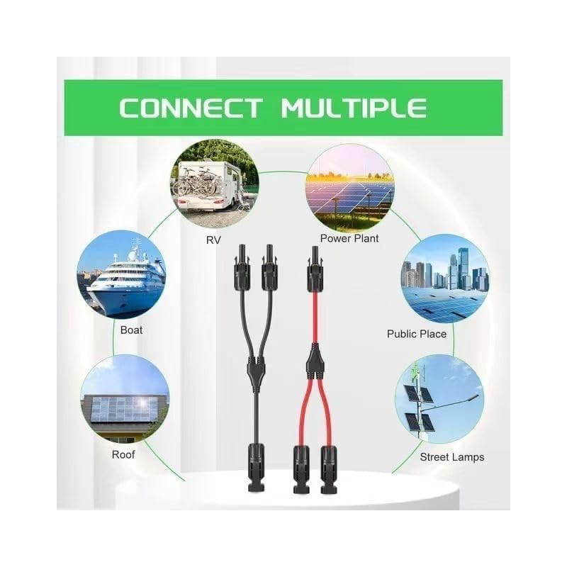 2pcs 10FT 10AWG Solar Extension Cable with Female and Male