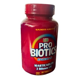 Pro Biotics Enzimas Masticables 60 Tabletas 3 Billones Ufc Sin Sabor