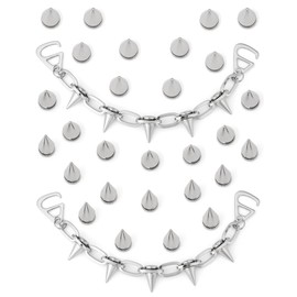 Arugaga Goth Shoe Charms for Women and Man Punk Rivets Shoe Decoration and Shoe Chain Metal Spike Shoe Charms Accessories for Clog