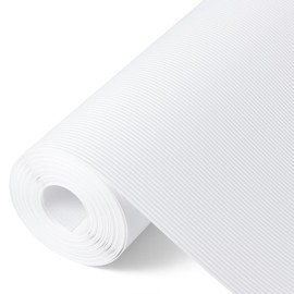 Shelf Liners for Kitchen Cabinets Drawer Liner Non Adhesive Cupboard Mat EVA Material Waterproof Refrigerator Mats Washable Fridge Liner for Cupboard and Desks Liner White 23.6 x 236.2 Inches
