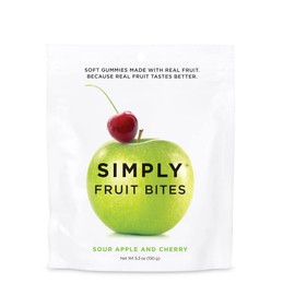 Simply Fruit Bites | Made with Real Fruit | Sour Apple and Cherry | 5.3 oz (Pack of 2) | No Cane Sugar + Gluten Free + Kosher