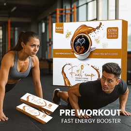 Paramount Honey Organic Natural Honey Infused With Coffee Gift Pack, Extra Strength For Him – Mixed with Jelly For Royal Care | Raw Honey Infused with Coffee - Instant Energy Large 10 Pack