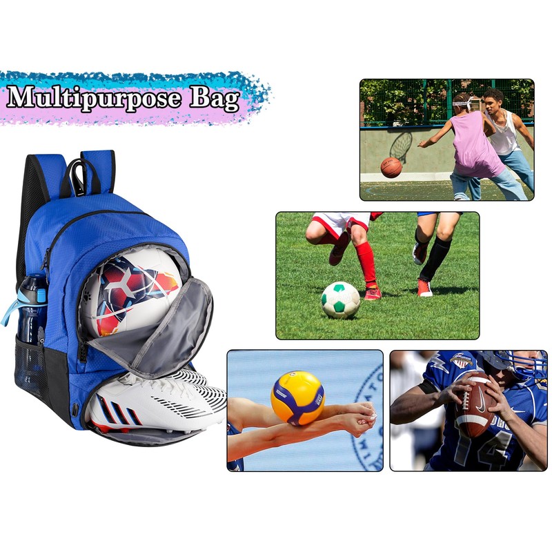 Moonlike Youth Soccer Bag, Soccer Backpack for Football Volleyball Basketball,
