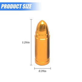 KHGUZ 4PCS Car Tire Valve Stem Cap, Bullet Style Dustproof Vehicle Tire Valve Stem Covers, Aluminium Alloy Automotive Wheel Air Caps Accessories, Universal for Trucks, Motorcycles, Bicycles (Golden)