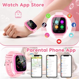 cjc 4G Smart Watch for Kids with GPS Tracker, Globally Applicable, Texting and Calling, Kids Watch for Ages 4-12 - Includes Video Call, Chat, SOS Alerts, App - Fun & Educational Birthday Gift Idea