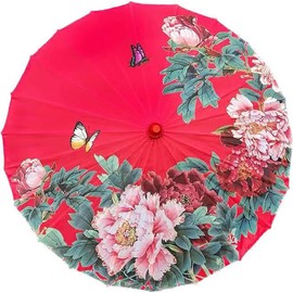 Bestage 33" Women's Chinese Japanese Handmade Silk Cloth Parasol Umbrella Decoration Art Dance Classical Umbrella for Wedding Parties Photography Costumes Cosplay
