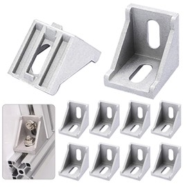 UxradG 8PCS Aluminium Extrusion Inside Corner Bracket, 4040 Aluminum Angle Mounting Brackets with Cover, Corner Brace Connector Extrusion Profile L-Angle Brackets for Doors, Windows, Furniture