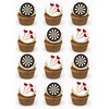 Darts Edible Cupcake Toppers Premium Wafer Card 24 Precut round