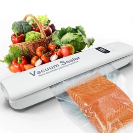 2025 Vacuum Sealer for Food | Vacuum and sealing in only 15s with Strong Suction | 3 Modes with Digital Timer | Multi-functional for Dry/Moist/Wet food | Portable Design | with 10 free Vacuum Bags