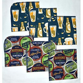 1 Ply Printed Flannel 12x12 Inches Little Wipes Set of 6 Cheers and Beers