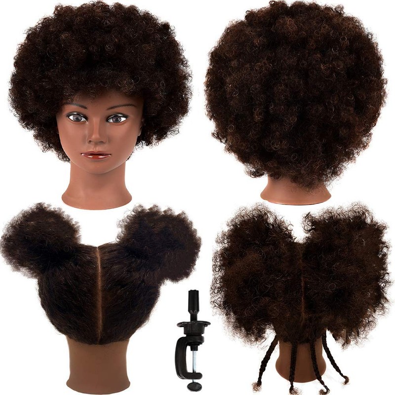 African Mannequin Head with 100% Human Hair Mannequin Head Curly