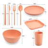 Wheat Straw 8pcs Set Kitchen Dinnerware Bowl Sets Dinnerware Tableware