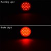 AMOPACORP 1 Pair 4 inch Round 24-LED Red Brake Stop