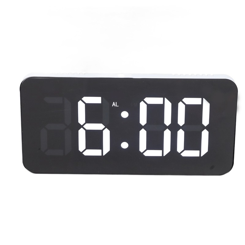 LED Digital Alarm Clock USB Charging Mirror Clock with 4