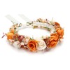 PoshMyra Burnt Orange Flower Crown for Women Wedding Autumn Floral
