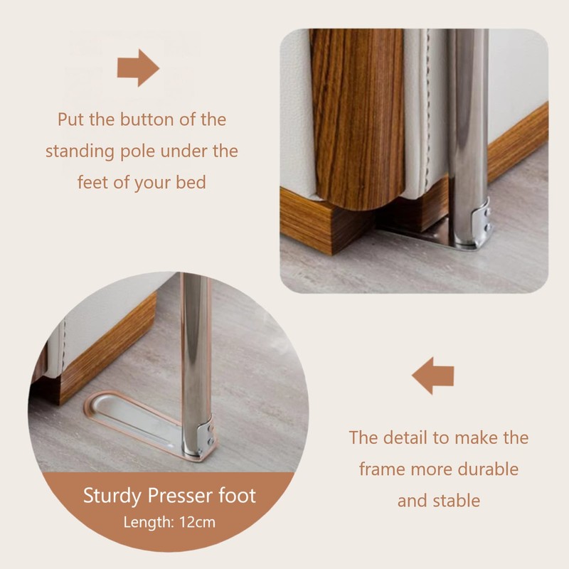 Stainless Steel Canopy Bed Frame Queen Size, Bed Post Poles