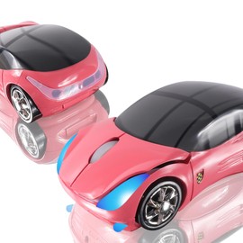 elec Space elec Space Wireless Mouse, 2.4GHz Car Wireless Mouse Cool 3D Sport Ergonomic Optical Cordless Mice with USB Receiver for PC Laptop Computer Women Small Hands (pink1)