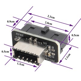 AAOTOKK 1Pack USB 3.0 19 Pin Header to USB 3.1 Type-E 20 Pin Header Front Panel Adapter USB 3.0 19 Pin Female to 20 pin Type E 3.1 Female Front Panel Header Connector for Computer Motherboard (19Pin)