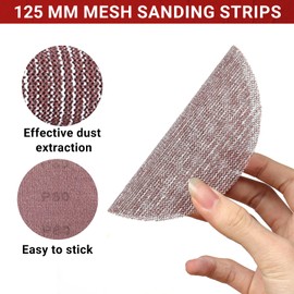 Sruhrak 125 mm Sandpaper Reticulated Velcro, Pack of 50 Sanding Mesh 180 Grit Sanding Discs for Drywall Sanders, Random Orbital Sanders