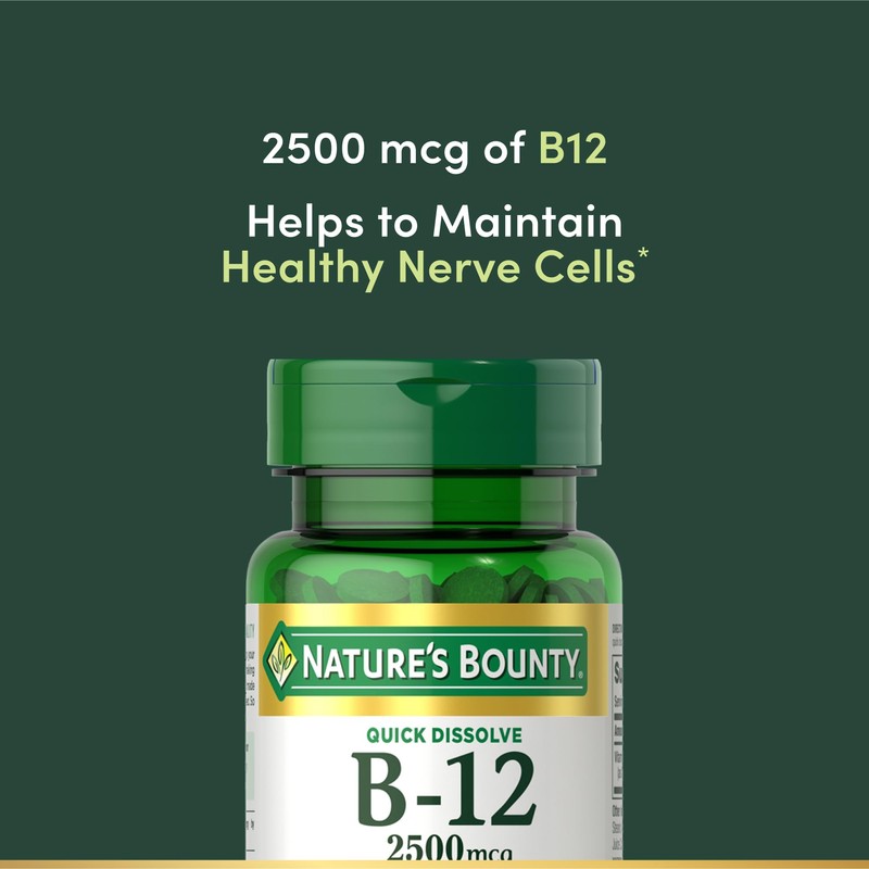 Nature’s Bounty Vitamin B12 2500 mcg, Cellular Energy Support, for