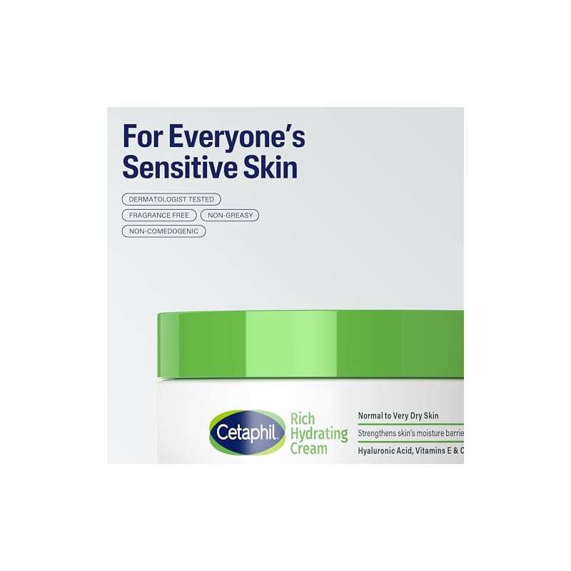 Cetaphil Rich Hydrating Night Cream with Hyaluronic Acid, 1.7 Ounce