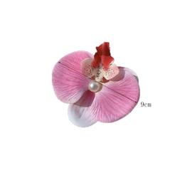 5Pcs Orchid Flowers Hair Clip Hawaiian Butterfly Orchid Hairpin Orchid Flower Hair Barrette Phalaenopsis Pearl Hair Accessories for Women Girls (Random color)