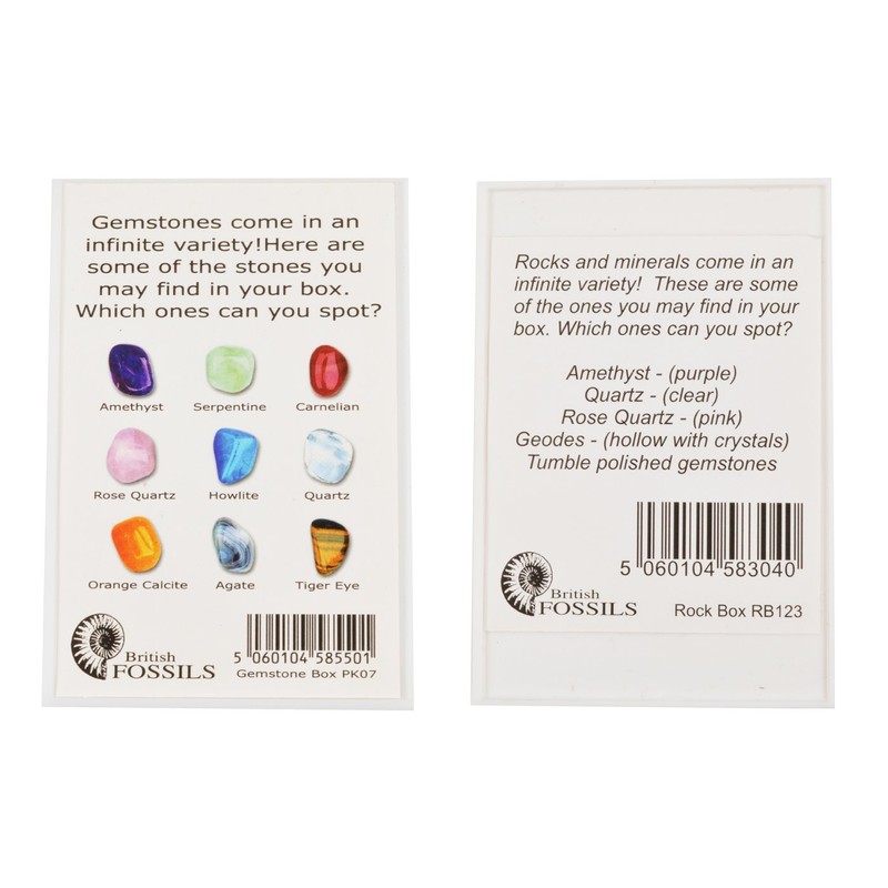 Gemstone and Rock Box Collection. Set of 2 Boxes