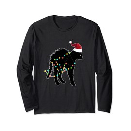 Gatto con palle di Natale luci di Natale Maglia a Manica