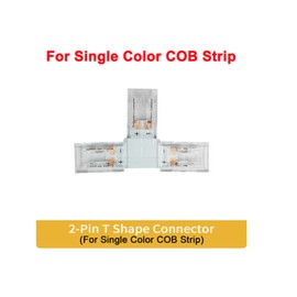 Amefil FCOB COB LED Strip Light Connectors 2Pin10mm Gapless Solderless Connectors, T Shape Corner Connectors Connecto for Single Color LED Strip Lights