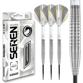RED DRAGON Darts – Seren Pure 4 23g - 90% Tungsten Professional Steel tip Darts Set with Dart Flights and Dart Shafts (Stems)