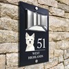 Custom Signs Solar Illuminated Modern Anthracite House Number Sign 24cm
