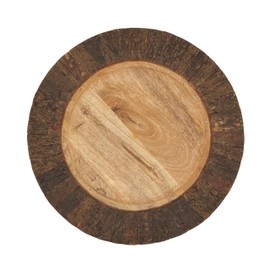 SARO LIFESTYLE Rustic Bark Rimmed Charger Plate (Set of 4)