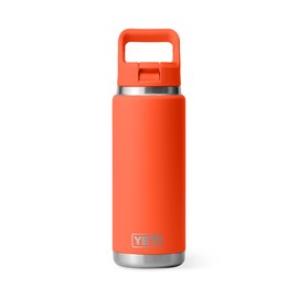 YETI Rambler C Straw Bottle, Stainless Steel Vacuum Insulated Bottle with Straw Cap, Papaya, 26 oz (769 ml)