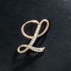 Letter Brooch Pins Initial Rhinestone Brooch for Women Crafts Gold