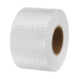 PATIKIL Reflective Tape, 4 Inch x 164 ft Waterproof Self Adhesive High Visibility Caution Warning Safety Tape Outdoor Reflector for Trucks Trailers Cars, White