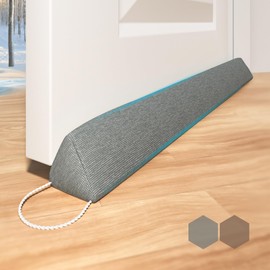HIZH Heavy Under Door Draft Excluder,35.4" Door Draft Stopper,Suitable For Doors And Windows,Increased Sound Insulation And Windproof,With Pull Ring For Easy Storage,Gray