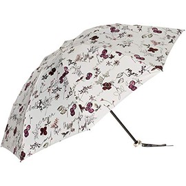 Jill Stuart AURORA JI-27015-15 Botanical Print (Foil Letter) Carbon Lightweight UV Light Blocking Umbrella for Women, light purple