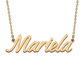 HUAN XUN Golden Mariela Necklace with Names Customized for Women and Womens Beautiful